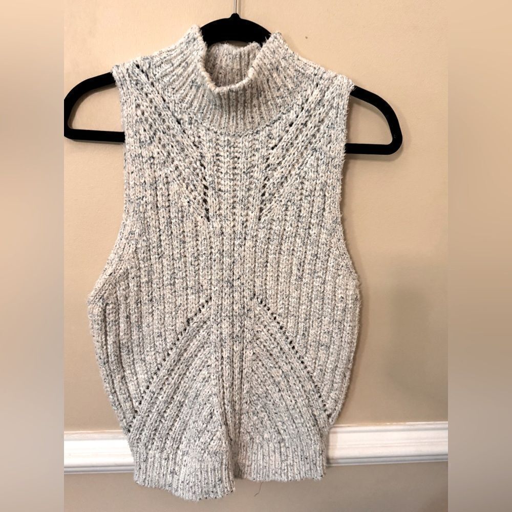 Anthropologie Blue/White‎ Sleeveless Sweater  Size L